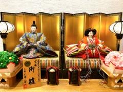 ひな祭り お雛様 雛飾り 親王飾 京都大橋弌峰作 特選 綺麗 新作京都・大橋弌峰作 京九番正絹西陣織 黄櫨染 雅子皇后陛下 京