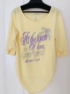 レディース トップス Tシャツ カットソー M イエロー リボン