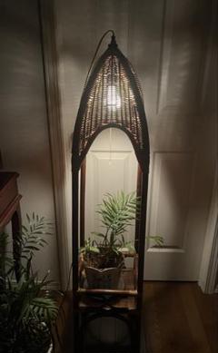 キリン ラタン家具 花台 鉢置き 籐家具 オブジェ アンティーク