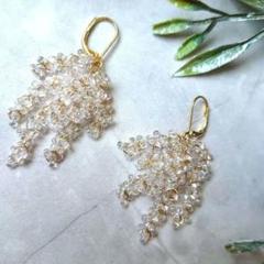 シャンデリアデザイン チェコビーズ ピアス クリアカラー