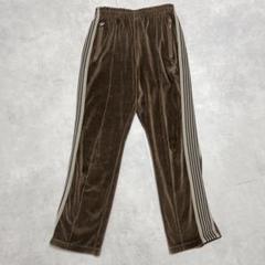 needlesブラウン ベロア ストライプパンツ ニードルズのステュディオス ウィメンズ限定トラックパンツ