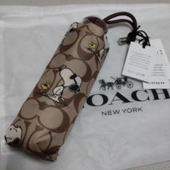 【COACH】PEANUTS スヌーピー コーチコラボ 折りたたみ傘 COACH - COACH PEANUTS コーチ 折り畳み傘 日傘 スヌーピー 傘の