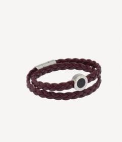 BVLGARI ブルガリ・ブルガリ マン レザーブレスレット　ブラック ギフトに】BVLGARI『ブルガリ・ブルガリ レザーブレスレット
