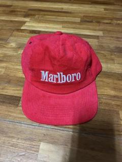 Marlboro コーデュロイキャップ レッド 人気モデル タバコ 名柄