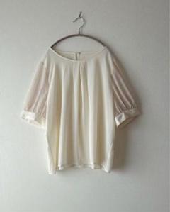 最終SALE★美品【SOUP】シアースリーブ タックブラウス 大きいサイズ