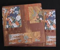 琳派 純金箔24K袋帯・花鳥文様・蘇芳香色・着物帯 - メルカリ