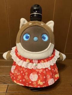 ラボ服⭐︎らぼ服 リップル生地 赤い金魚柄のゆったり楽ちんワンピース♡