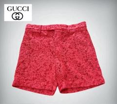 【GUCCI】グッチ　ショートパンツ　レッド　44 レース　フローラル総柄
