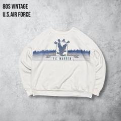80s ビンテージスウェットu.s.airforce染み込みプリントアメリカ空軍