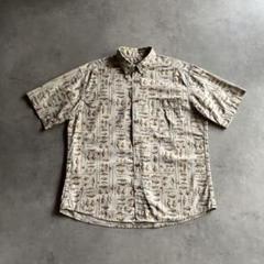 90s 00s WOOLRICH コットン BD 半袖シャツ 釣り 魚柄 USA