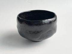 大樋焼　楽焼　黒釉　抹茶碗　茶道具　宝珠　アンティーク　大樋長左衛門　１客 大樋焼 楽焼 黒釉 抹茶碗 茶道具 宝珠 アンティーク 大樋長