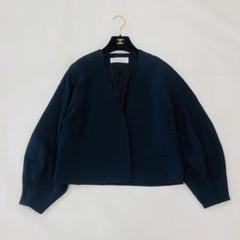 1300 シクラス　ジャケット　ノーカラー　カラーレス　ネイビー　34