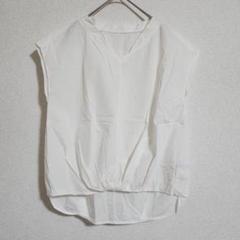 【HUMANW WOMAN】（M）スキャッパーシャツ/Vネックブラウス/ゆったり
