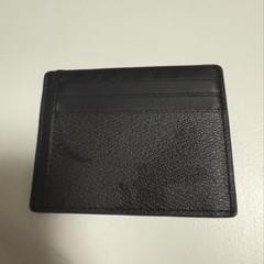 極美品　未使用に近い　コーチ　名刺入れ　シグネチャー　ビジネス コーチ 名刺入れ シグネチャー ブラック ネイビー レザー