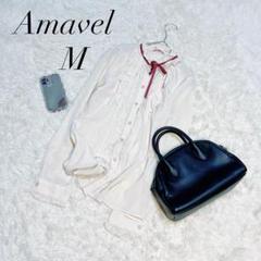 アマベル/シャツ/ブラウス/長袖/フリル/リボン/M/日本製/美品✨️