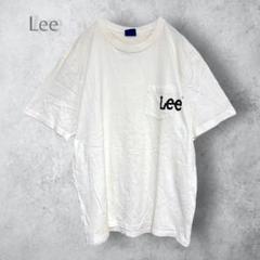 【Lee リー】　ロゴプリント　Tシャツ　半袖カットソー　大きいサイズ　白　綿