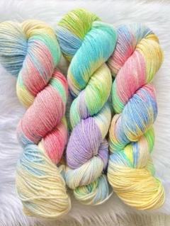 ソックヤーン 毛糸 3カセ 約300g 手染め 糸 ピンク パステルカラー