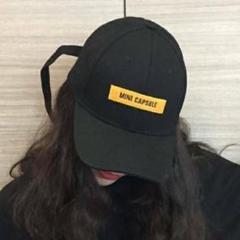 韓国　大人気キャップ　ロゴ　帽子　黒　メンズレディース　日差し対策　トレンド