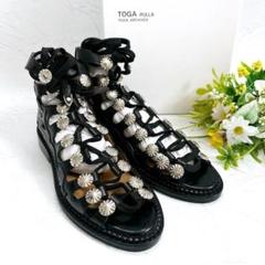 TOGA PULLA ブラック レースアップシューズ 37 TOGA PULLA ブラック レースアップシューズ 37