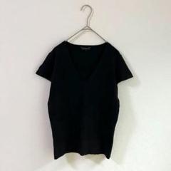3368【セオリー】カットソー　半袖　vネック　黒　ストレッチ　サイズ２　無地