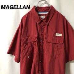 N-4784 MAGELLAN アメリカ古着 アウトドアシャツ 半袖 刺繍 XL