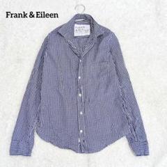 希少S◆フランクアンドアイリーン　バリー　ギンガムチェック　シワ加工　パープル 極美品✨フランクアンドアイリーン バリー ギンガムチェック