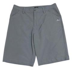 アディダス W33 ハーフパンツ グレー ポリエステル ロゴ夏物古着n15