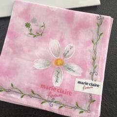 marie claire 花柄ハンカチ ピンク