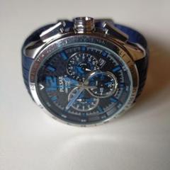 【稼働】 SEIKO PULSAR VD50-X019 クロノグラフ 腕時計 SEIKO パルサーPULSARブラック＆オレンジ*クロノグラフ : 日本製