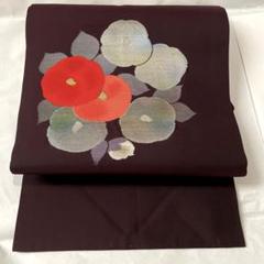 名古屋帯 未使用品 金通し 紬 万寿菊 華柄 NO-972