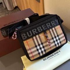 BURBERRY ショルダーバッグ チェック柄 ブラック/ベージュ