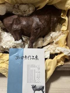 木彫り　ウマ　馬　置物　西田秀作品