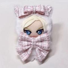 ぬい服10cm ねこ ツイード ピンク - メルカリ