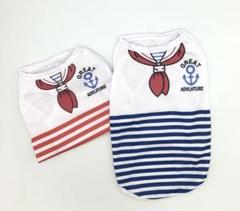 犬服☆マリン柄タンクトップ ブルー