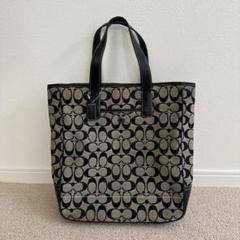 c*c様 COACH ブラック　レザートートバッグ　70600 美品 COACH コーチ シグネチャー トートバッグ ブラック 7069