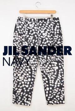 F4339美品JIL SANDER NAVYイタリー製 七分丈パンツ 36