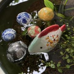 浮球＊ 6点 陶器 浮き球 浮き玉 置物 メダカ鉢 ビオトープ
