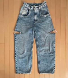 【本日限定値下げ】春夏用メゾンマルジェラ　カットアウトホワイトデニム　38 本日限定値下げ】春夏用メゾンマルジェラカットアウトホワイト