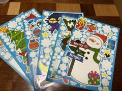 6枚クリスマスウォールステッカー サンタクロースのウィンドウステッカー