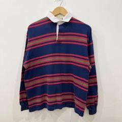 【USED】ST.JOHN'SBAY 長袖ポロシャツ ラグビーシャツ ネイビー