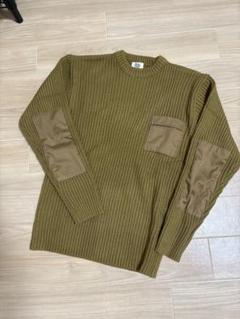 オリーブグリーン リブニット セーター　ミリタリー