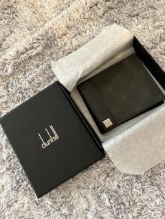 ダンヒル dunhill 黒 レザー 二つ折り財布のサムネイル