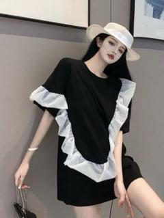 【大活躍】ミニワンピース フリルレース 春夏シンプル可愛い　普段着　デート用
