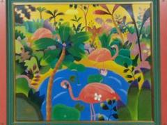 sakra百貨店購入、油彩画【真作保証、美品】林　孝三水辺の楽園18✕60 2025年最新】林孝三の人気アイテム - メルカリ