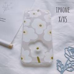 新品 iphoneX/XSケース クリアベージュ スマホケース