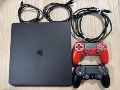 PS4 本体ブラック(CUH2100A)+コントローラー2台付き。