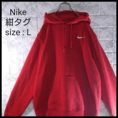 《希少》Nike / ナイキ フーディー カンガルー 赤 紺タグ パーカー L