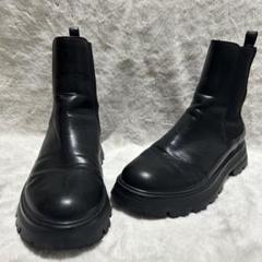 ビューティアンドユースユナイテッドアローズ　サイドゴアブーツ 厚底　黒　24.5 美品】UNITED ARROWS サイドゴアブーツ ブラック 厚底 本革