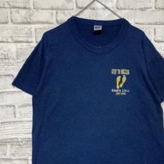 USA製90sヴィンテージTシャツ！シングルステッチ　ネイビー半袖古着M79