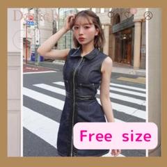 DarichレザーコンビノースリデニムミニワンピースインディゴFree size レザーコンビノースリデニムミニワンピース – Darich (ダーリッチ)